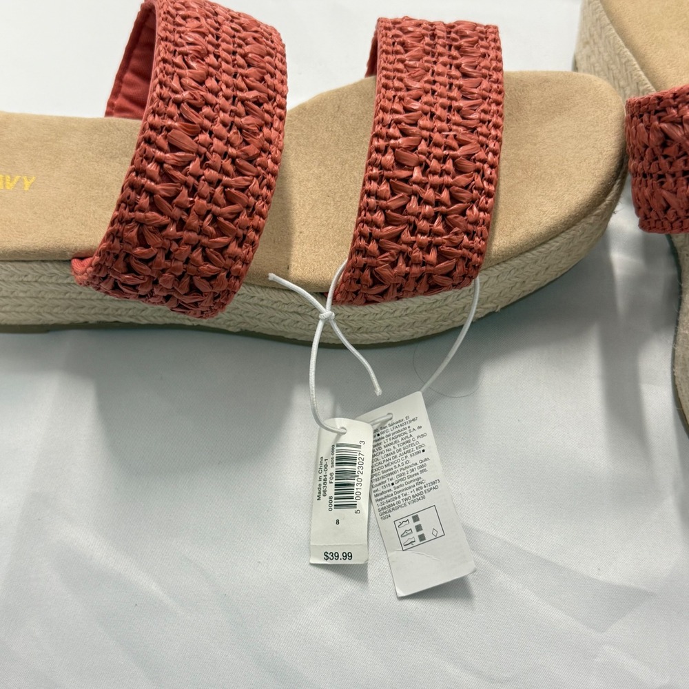 Old Navy Womens Gingerspice Two Band Espadrille Platform Slide Sandals Size 8 - Picture 3 of 8